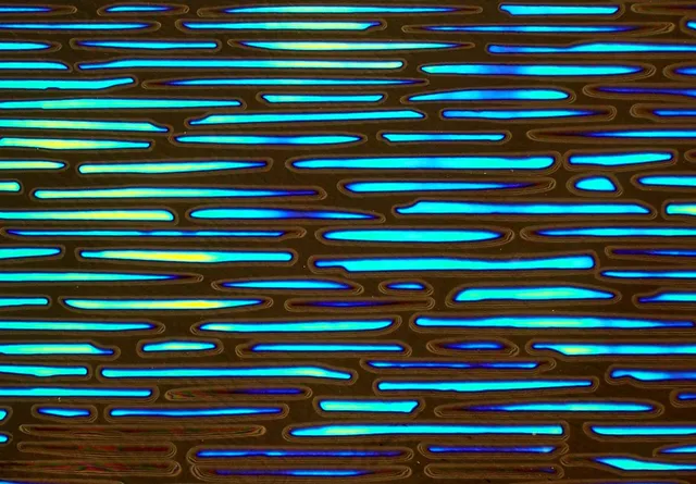 Cbs Dichroic Borderline Dashes Cyan Copper vetro quarto foglio