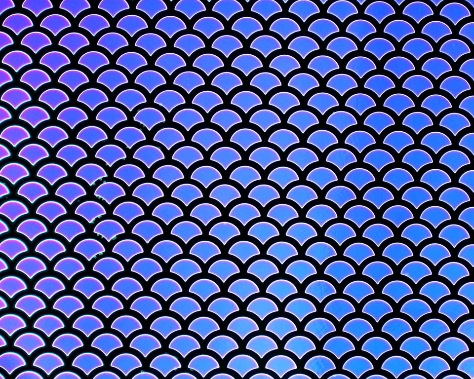 Cbs Dichroic Borderline Scale Green vetro dicroico quarter Blu