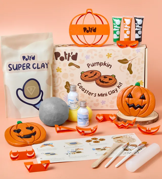 Pott'd Projects Calabaza kit argilla sottobicchieri zucca