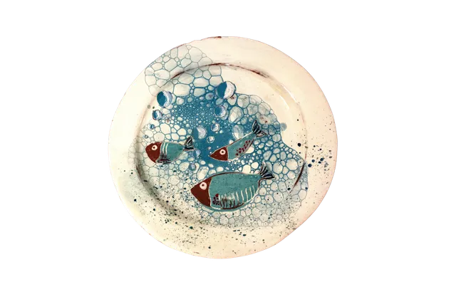 OrientéObjets Figuerolles Plat Poissons piatto grande ceramica