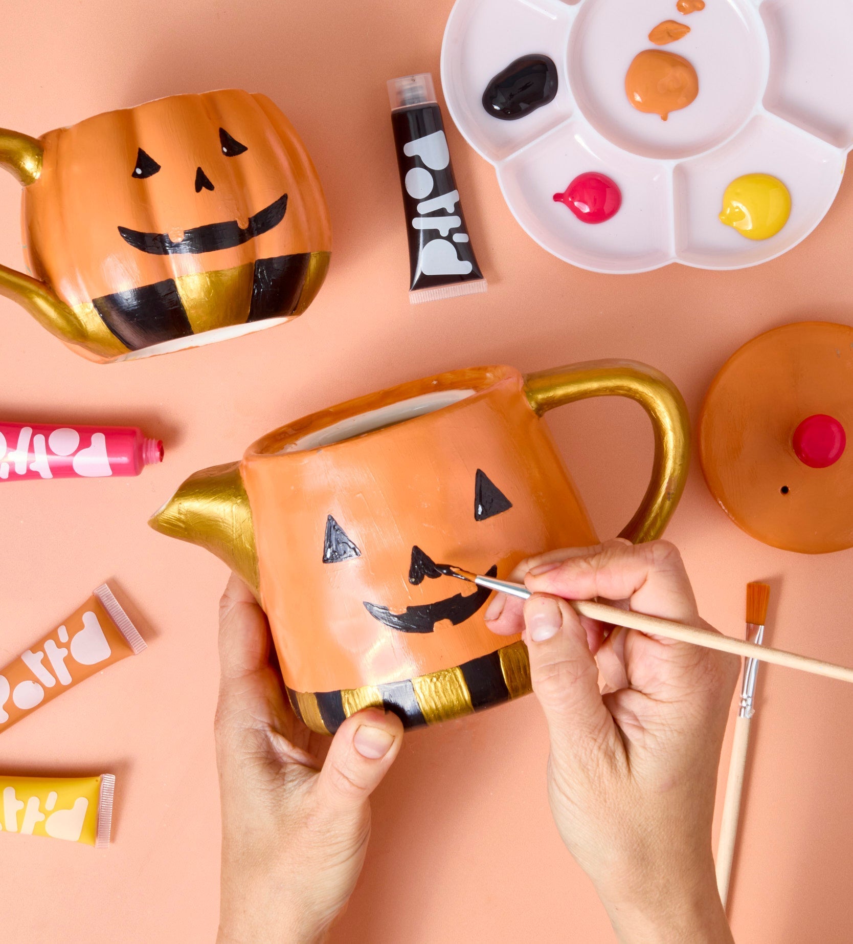 Pott'd Spooky Sips teiera halloween kit ceramica x2