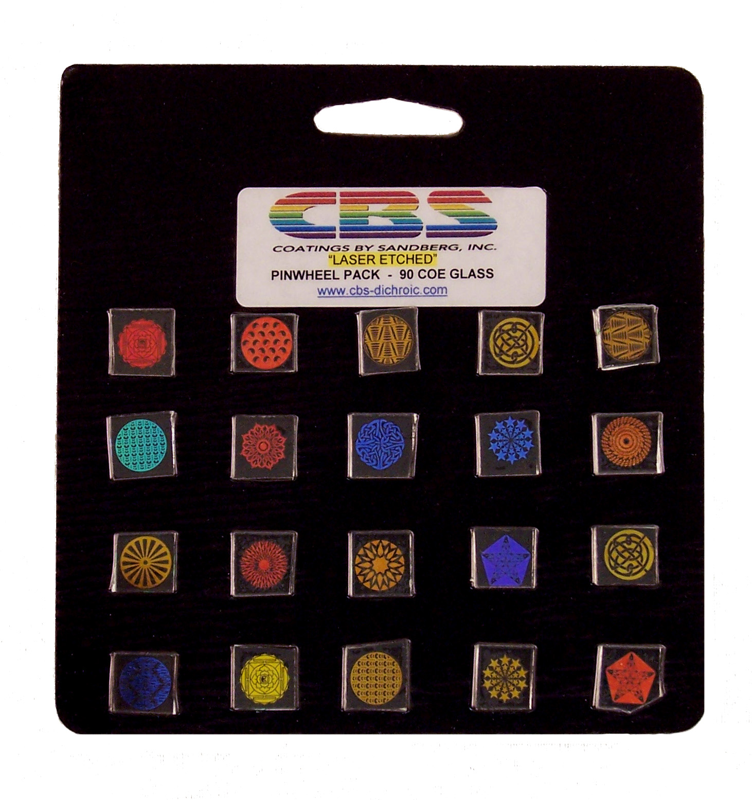 Cbs Dichroic Laser Etched Pinwheels Small vetrini 20 pezzi 96 COE