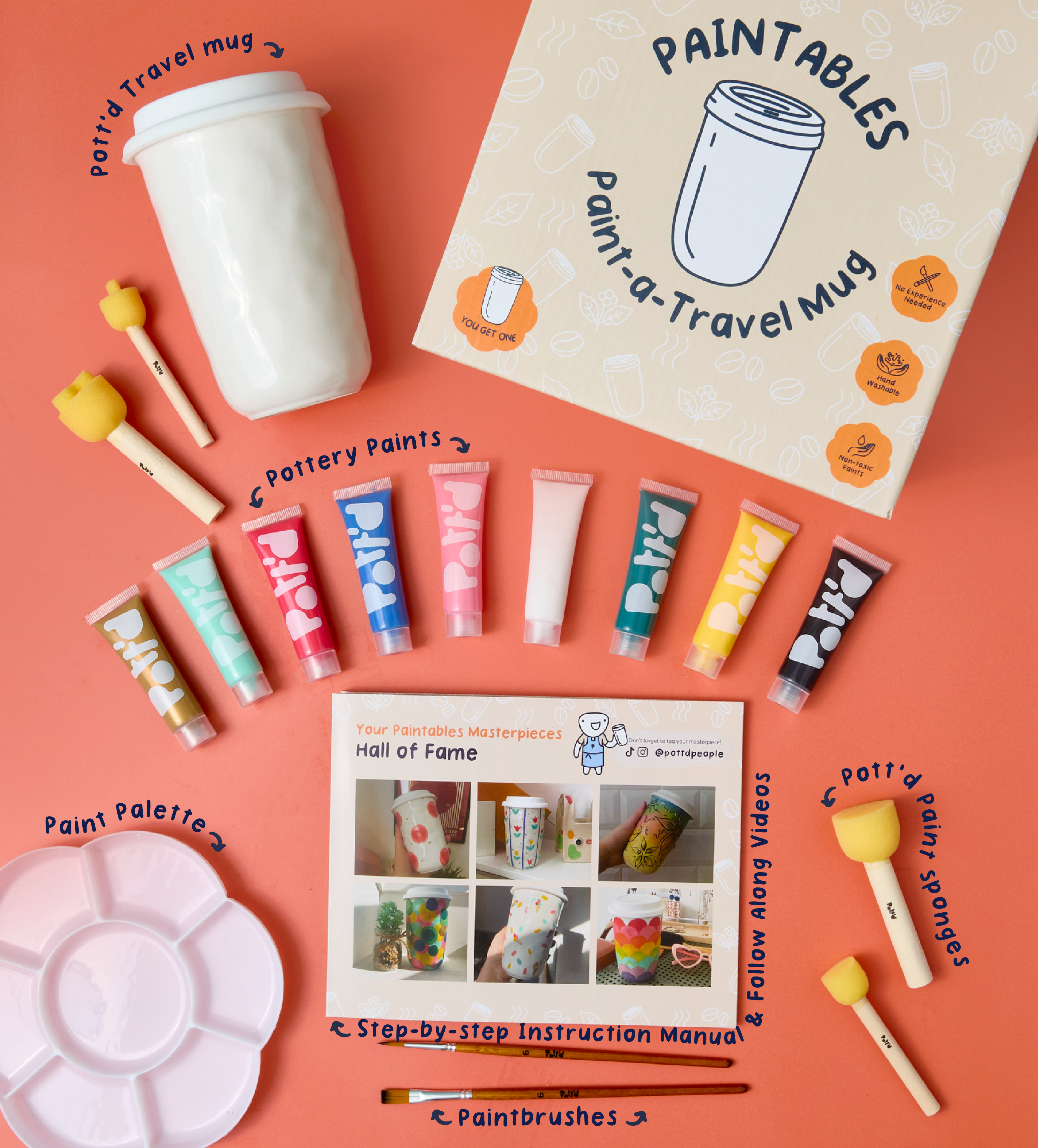 Pott'd Painting Kits POTTDTB0626 travel mug ceramica x2