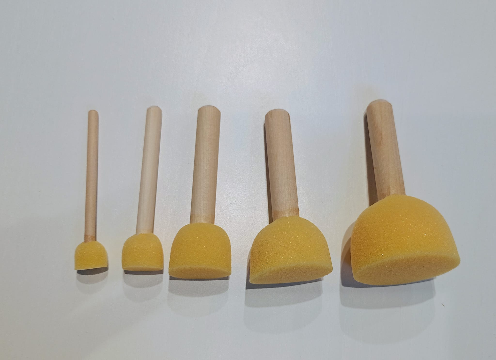 Cerama spugne con manico legno set 5 pezzi argilla
