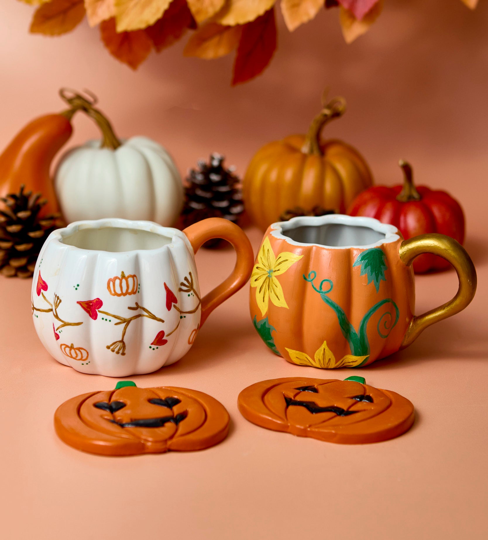 Pott'd Pumpkin Patch kit ceramica tazza e sottobicchieri zucca