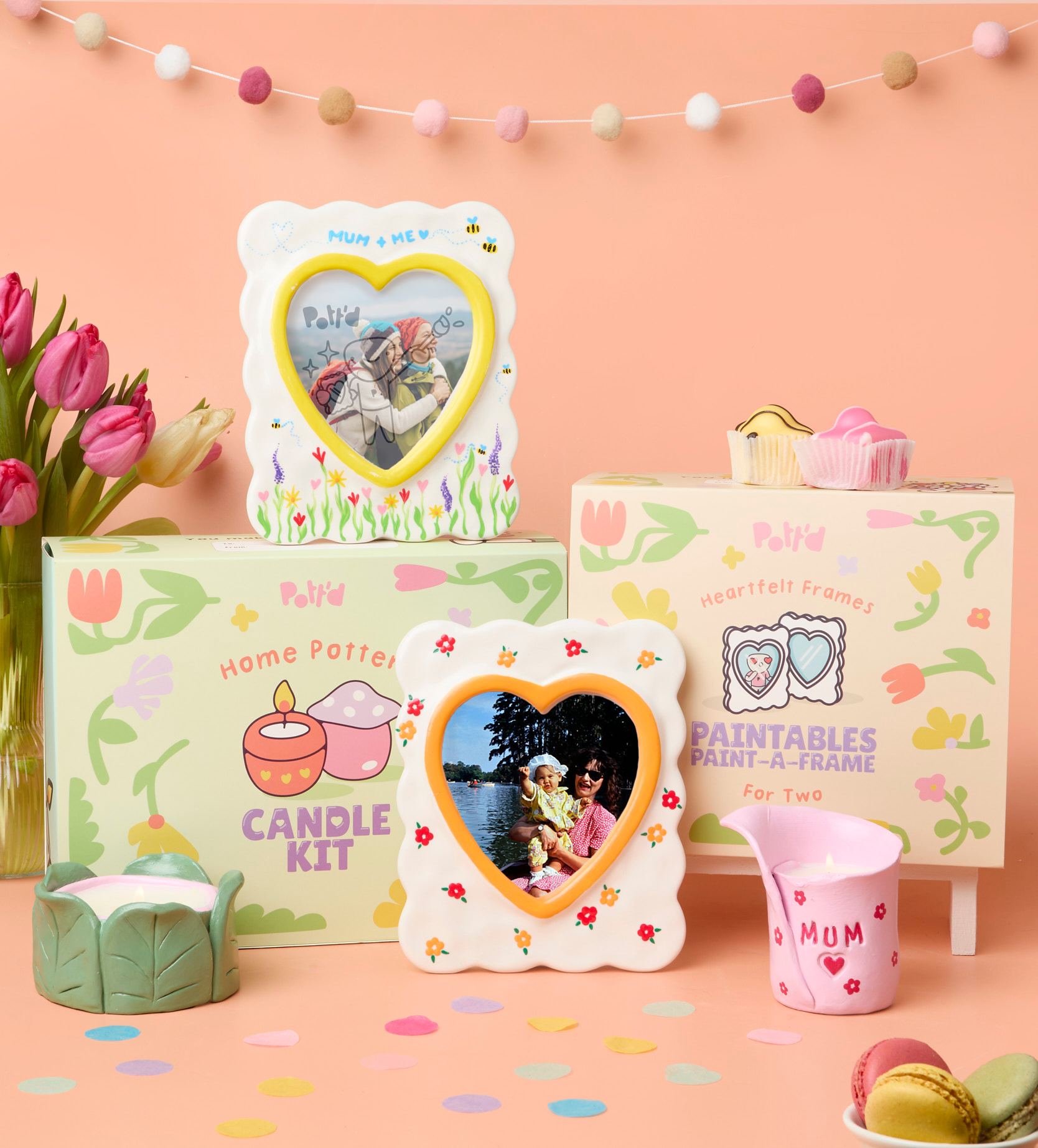 Pott'd Bundles Handmade Moments kit candele argilla e cornici
