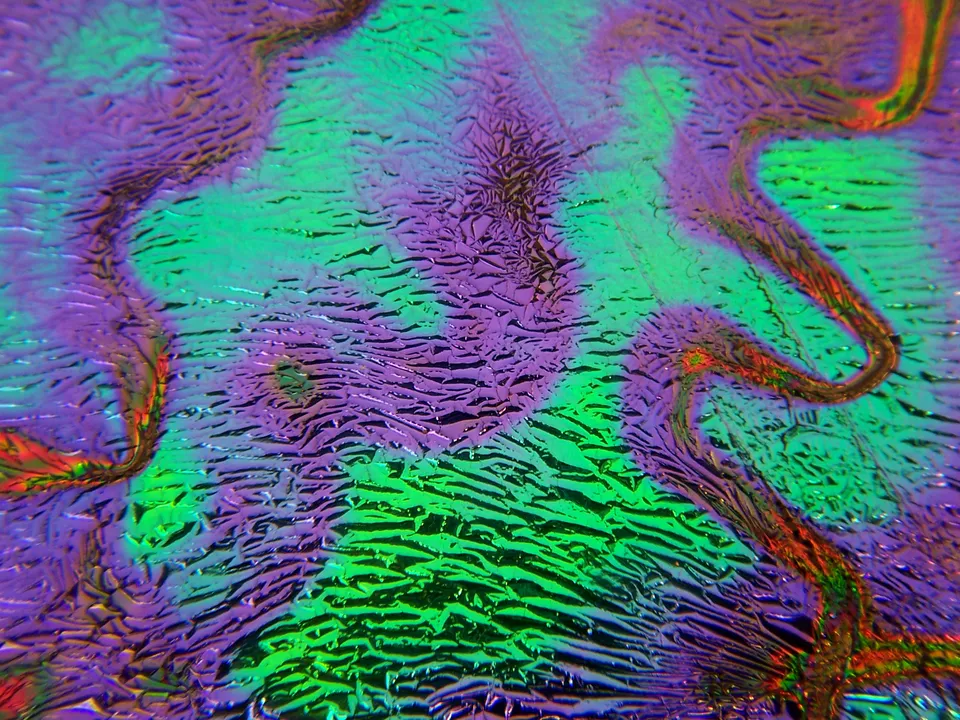 Cbs Dichroic Crinklized Fusion Emerald vetro tondo 19 pollici