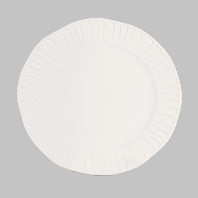 Mayco Stoneware Bisque Fluted Dinner Plate piatto biscotto grande