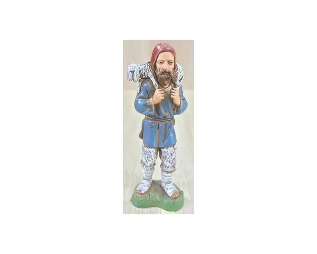 Landi 1012 Buon Pastore statua resina 10 cm dipinto mano