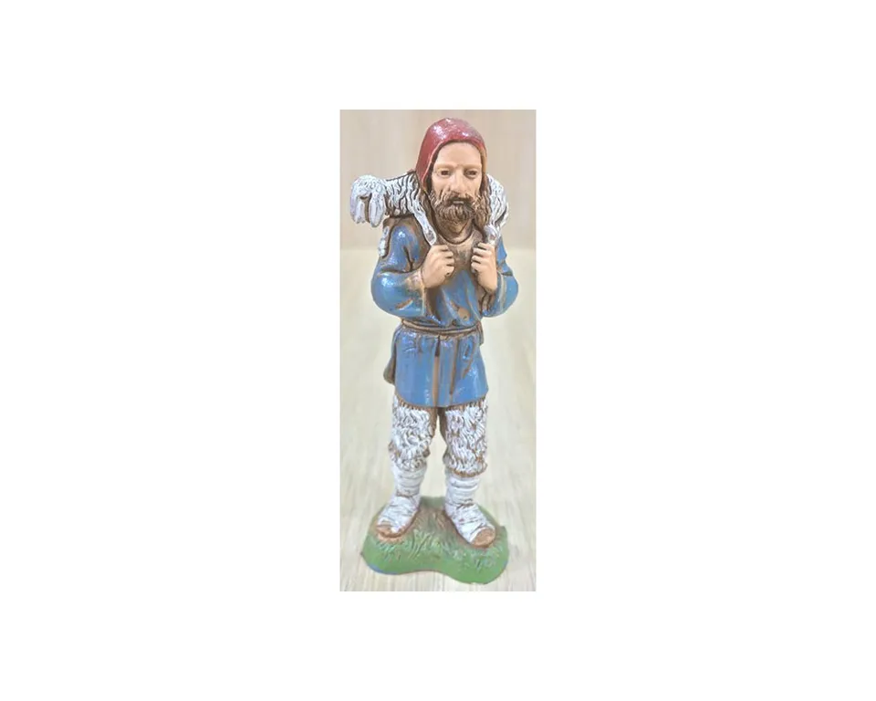 Landi 1012 Buon Pastore statua resina 10 cm dipinto mano