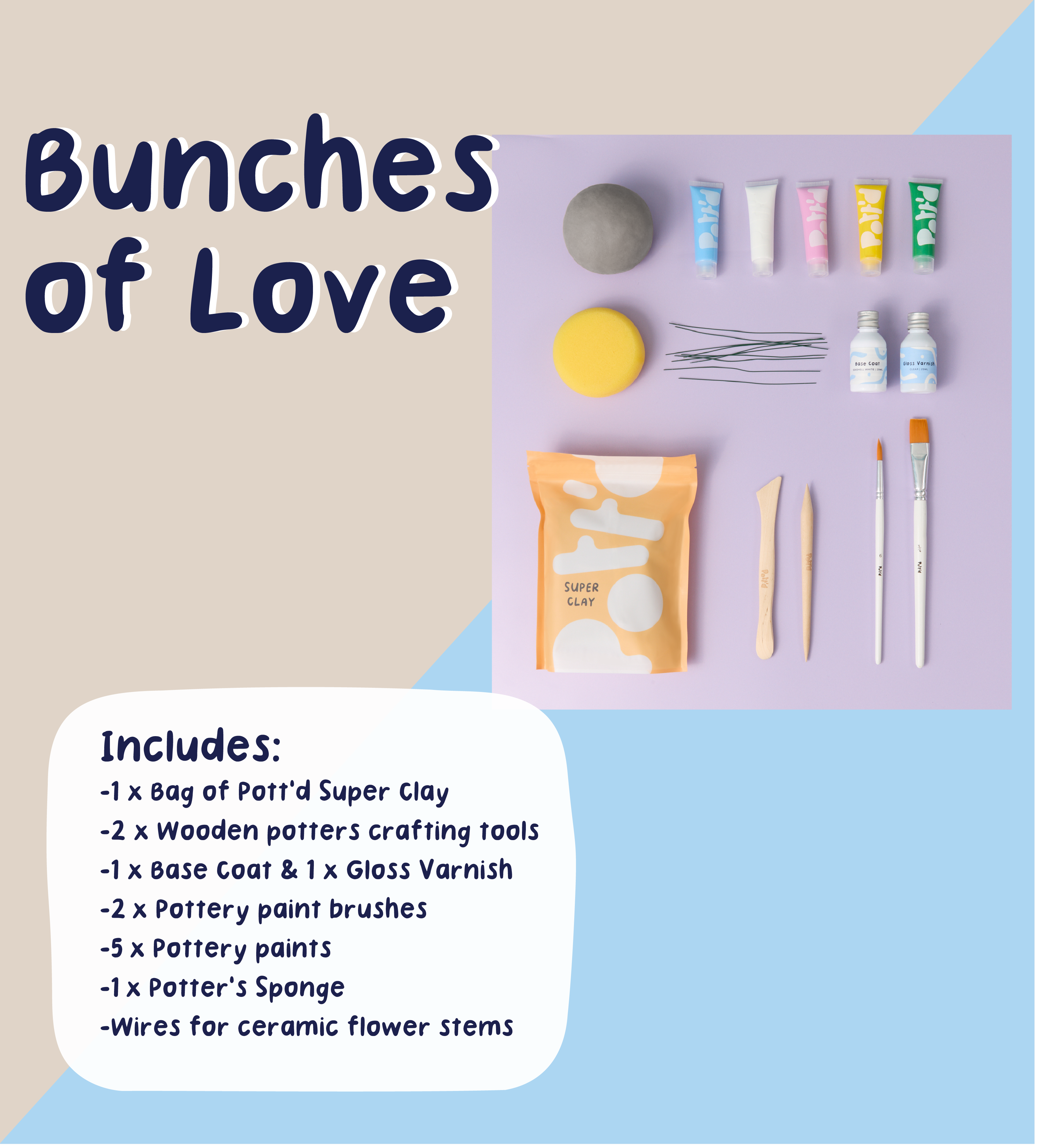 Pott'd Bundles Botanical Home Décor kit ceramica fiori e vasi
