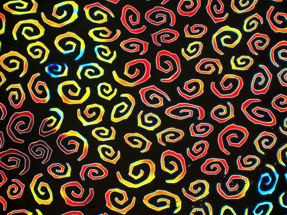 Cbs Borderline Spirals Cyan Dark Red vetro dicroico quarto foglio