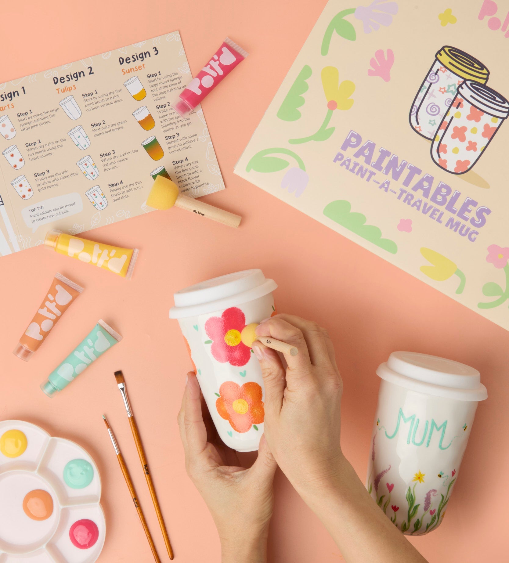 Pott'd Painting Kits Mum Travel Mug tazza viaggio mamma