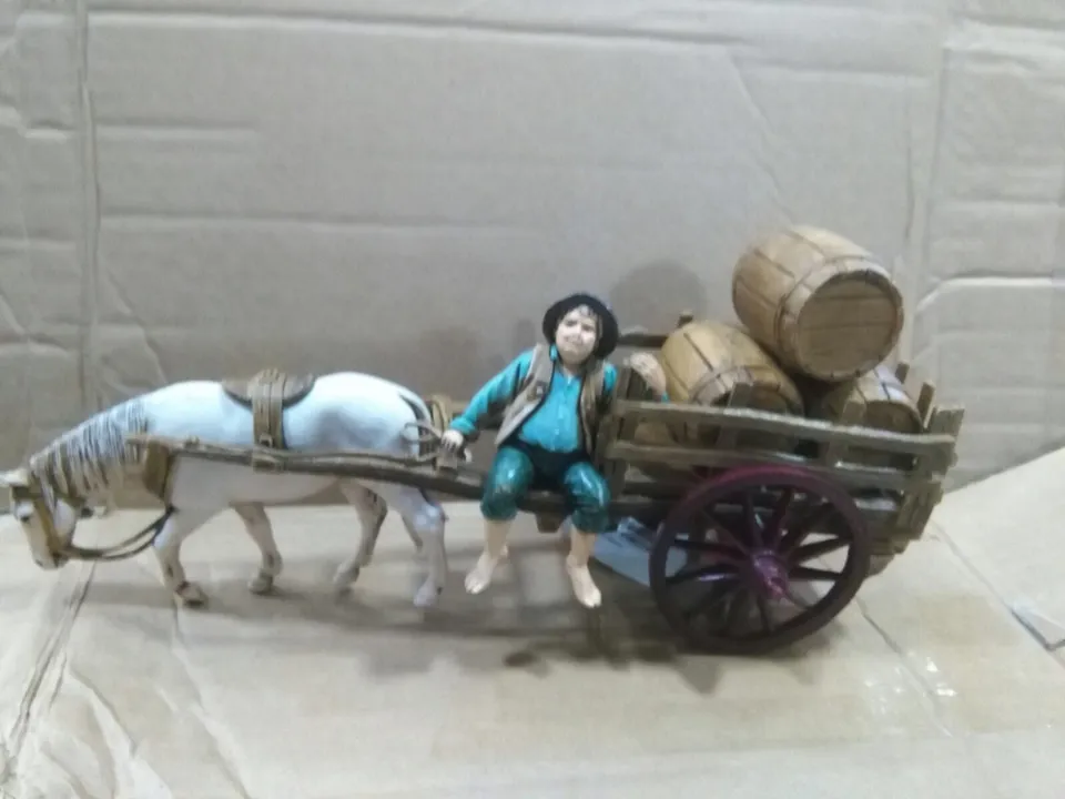 Gruppi Landi carro con botti accessorio presepe 10 cm