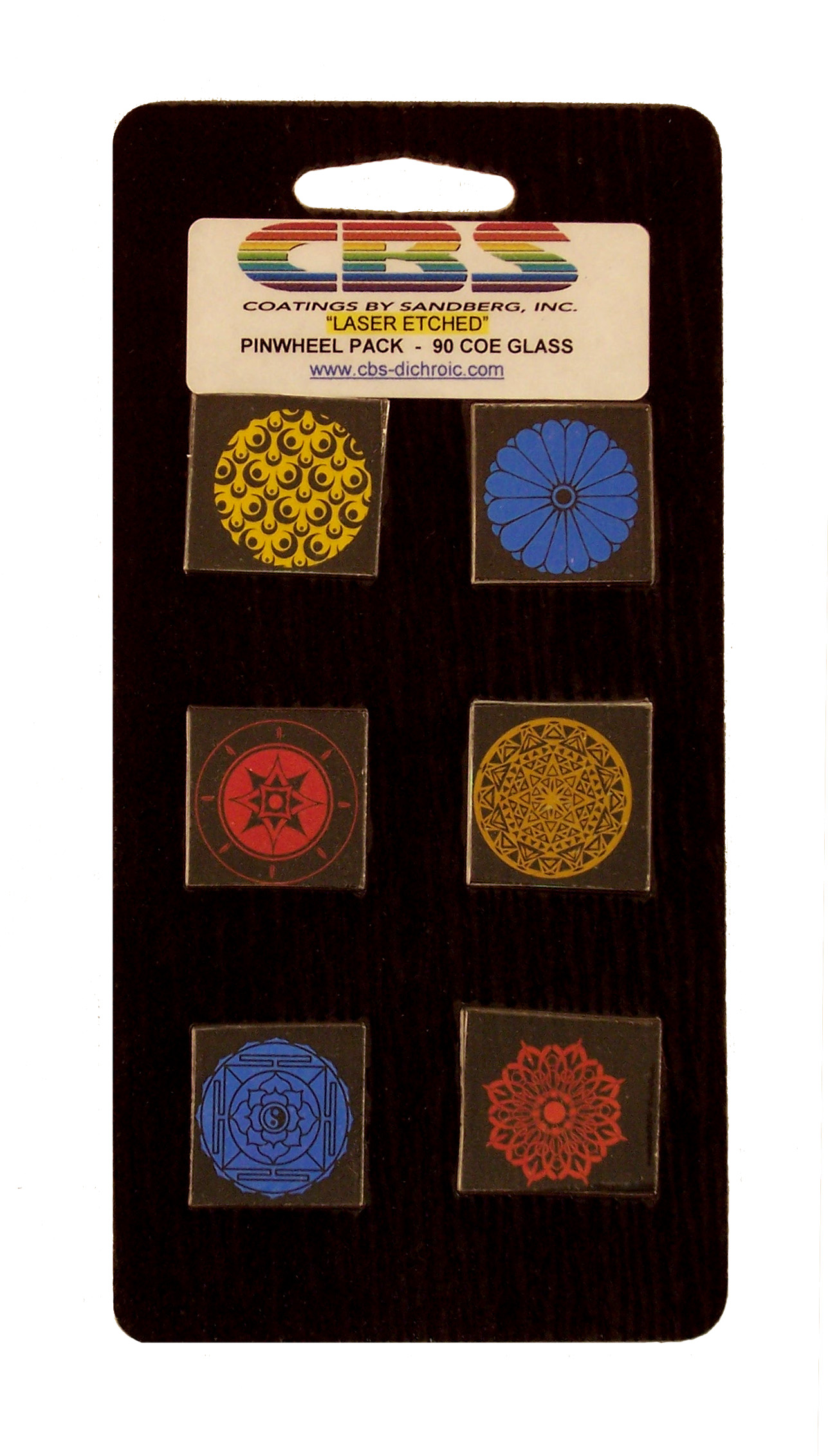 Cbs Pinwheels Large vetro dicroico 1" 6 pezzi incisione