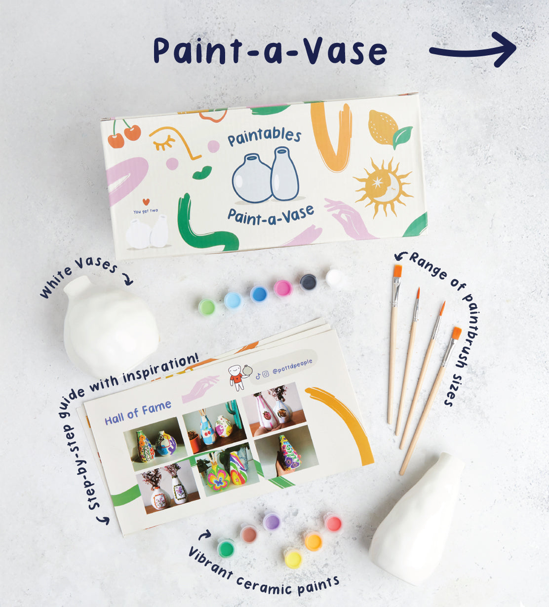 Pott'd Bundles Vase Painting kit vasi ceramica vetro
