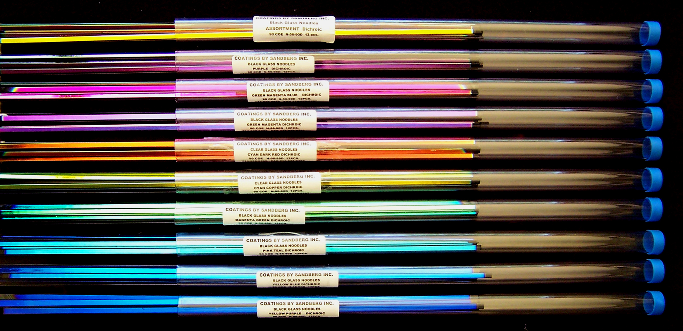 Cbs Dichroic Noodles bastoncini vetro assortiti 12 pz
