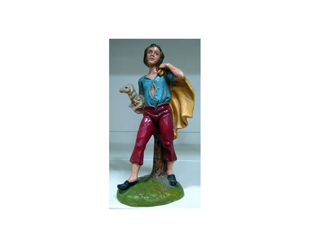 Ditta Montanini G352 statuina presepe Pastore con pecora 20cm