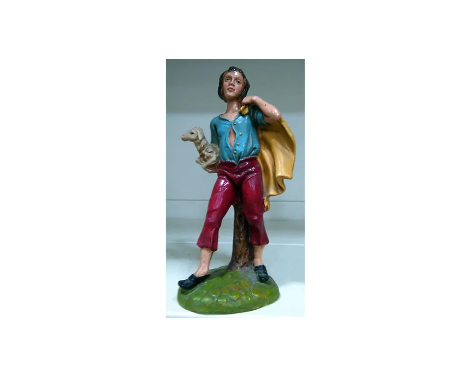 Ditta Montanini G352 statuina presepe Pastore con pecora 20cm