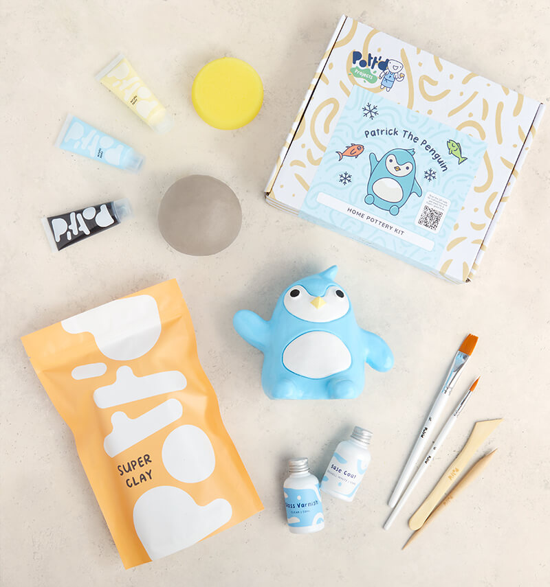 Pott'd Projects Patrick the Penguin kit ceramica pinguino