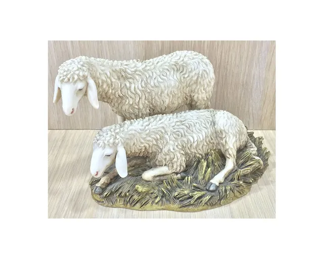 Pastori Landi 2017 gruppo pecore presepe 20 cm resina