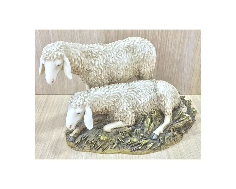 Pastori Landi 2017 gruppo pecore presepe 20 cm resina