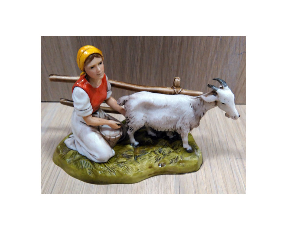 Montanini Gruppi Landi 0343-01 Mungitrice Statuina Presepe Resina