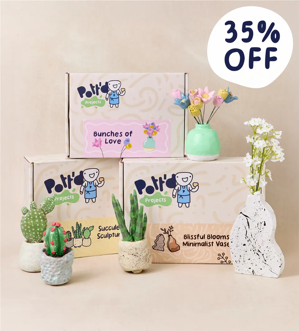 Pott'd Bundles Botanical Home Décor kit ceramica fiori e vasi