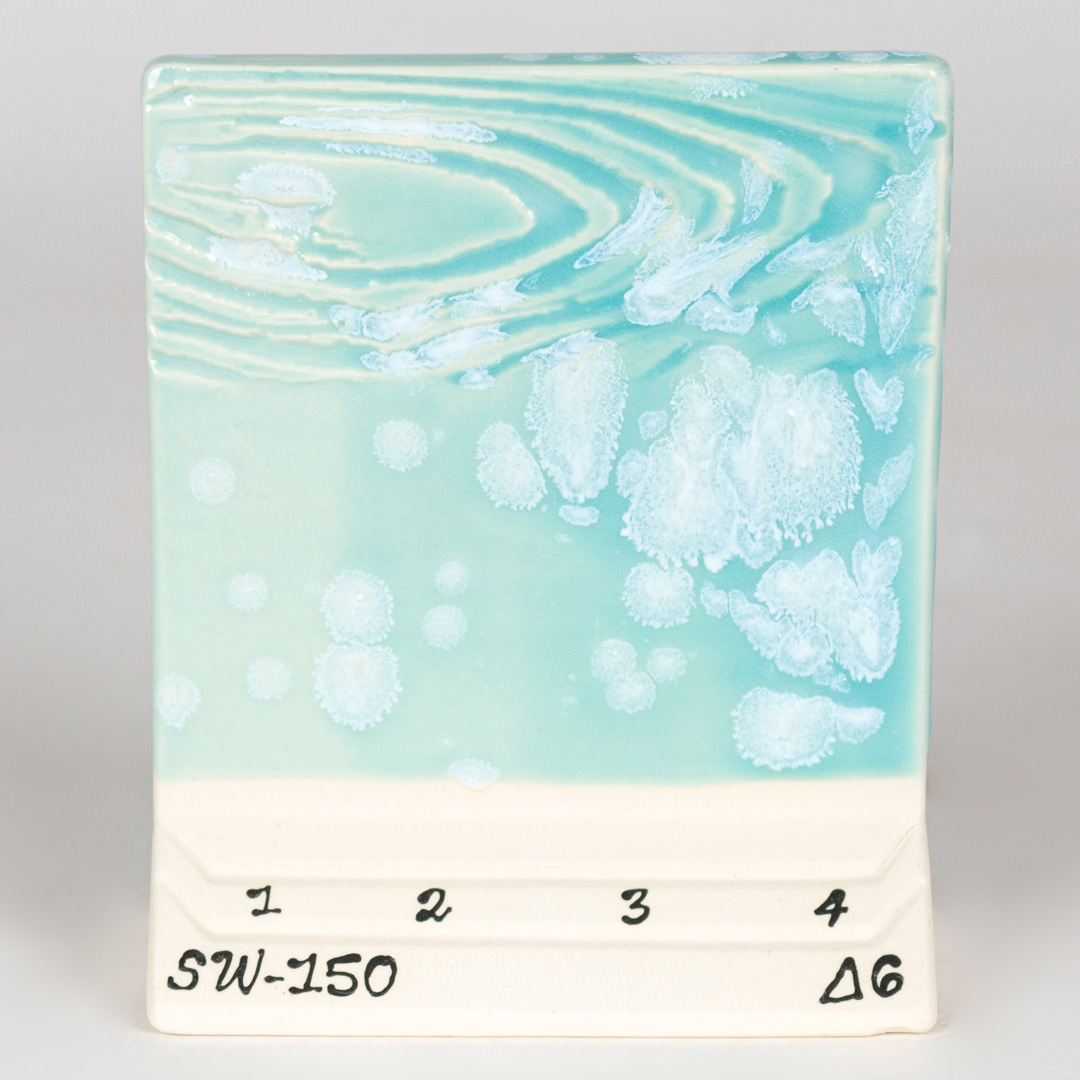 Mayco Foundations Celadon Bloom smalto ceramica verde cristalli