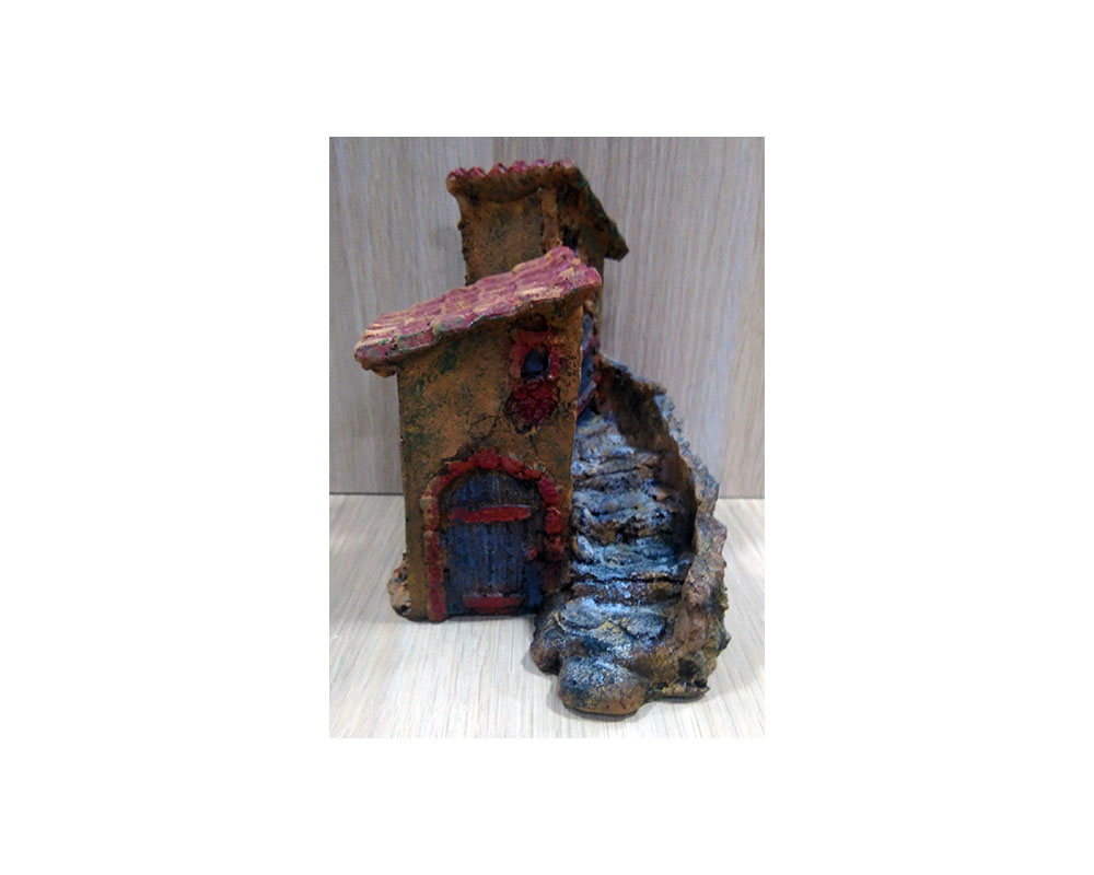 Ditta Montanini GF04 casa presepe resina H 15 cm