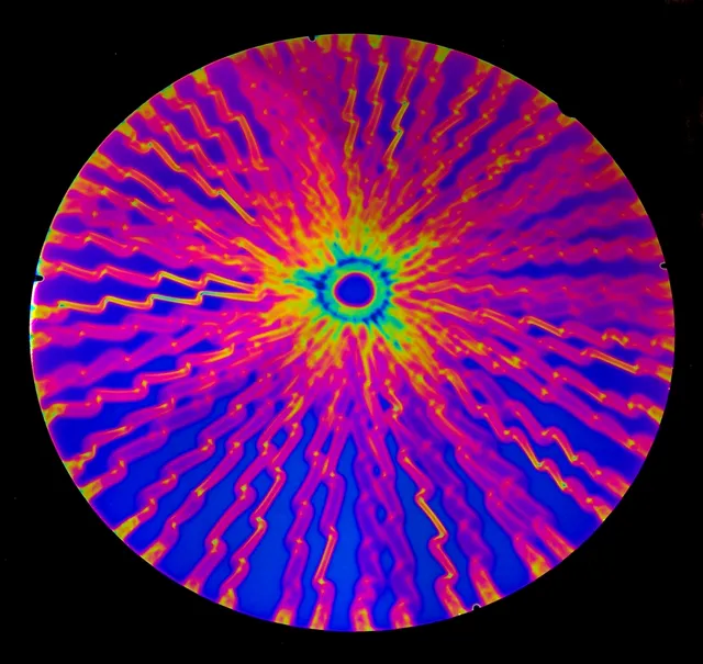 CBS Voltage vetro dicroico Green Magenta Blue motivo Voltage