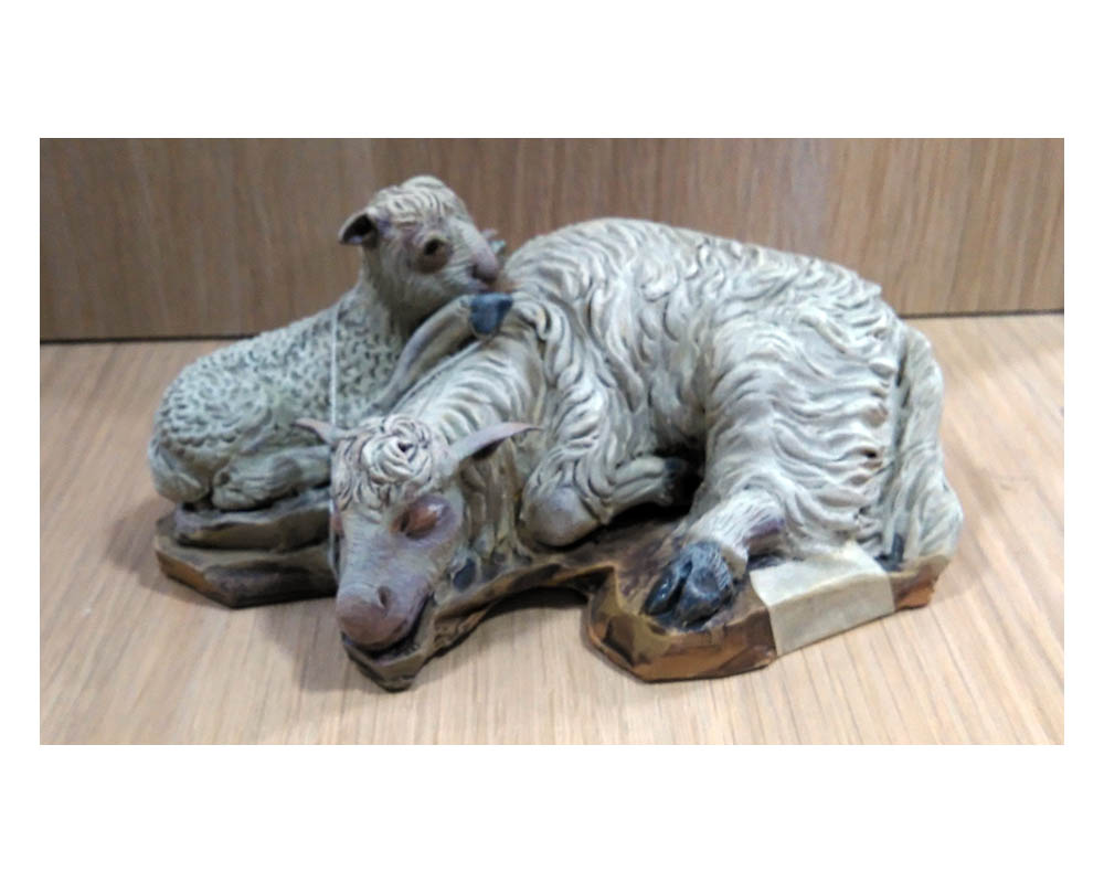 Ditta Montanini Animali AT7 Pecora con agnello terracotta