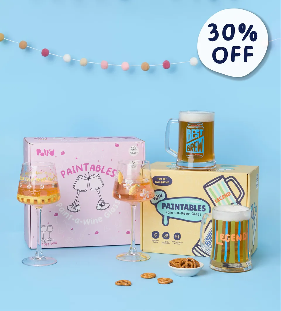 Pott'd Bundles Raise a Glass kit bicchieri vetro birra vino