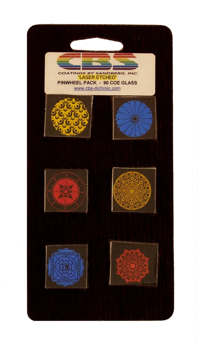 Cbs Pinwheels Large vetro dicroico 1" 6 pezzi incisione