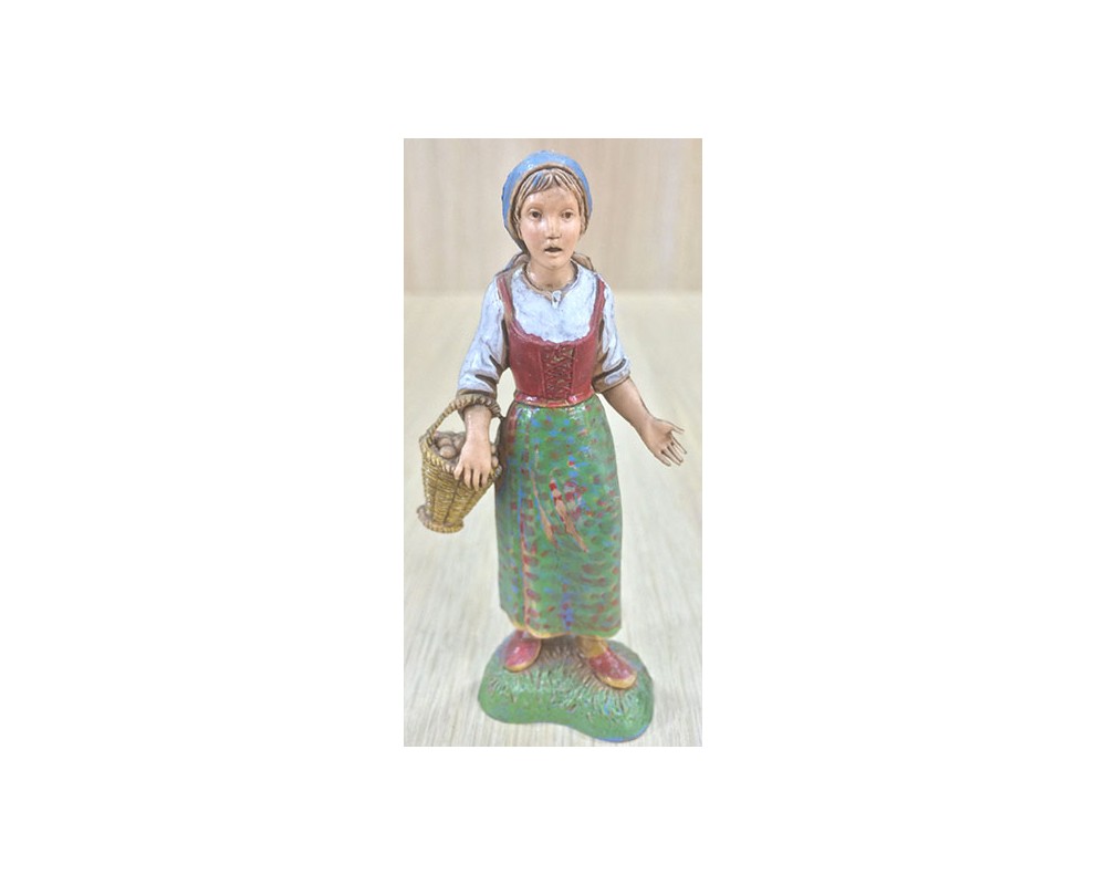 Ditta Montanini Pastori Landi 1028 pastore presepe donna cesto 10 cm