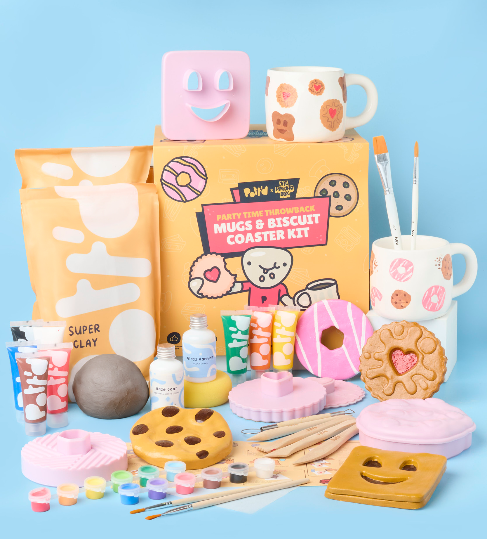 Pott'd Bundles Partyzeit kit ceramica tazze sottobicchieri