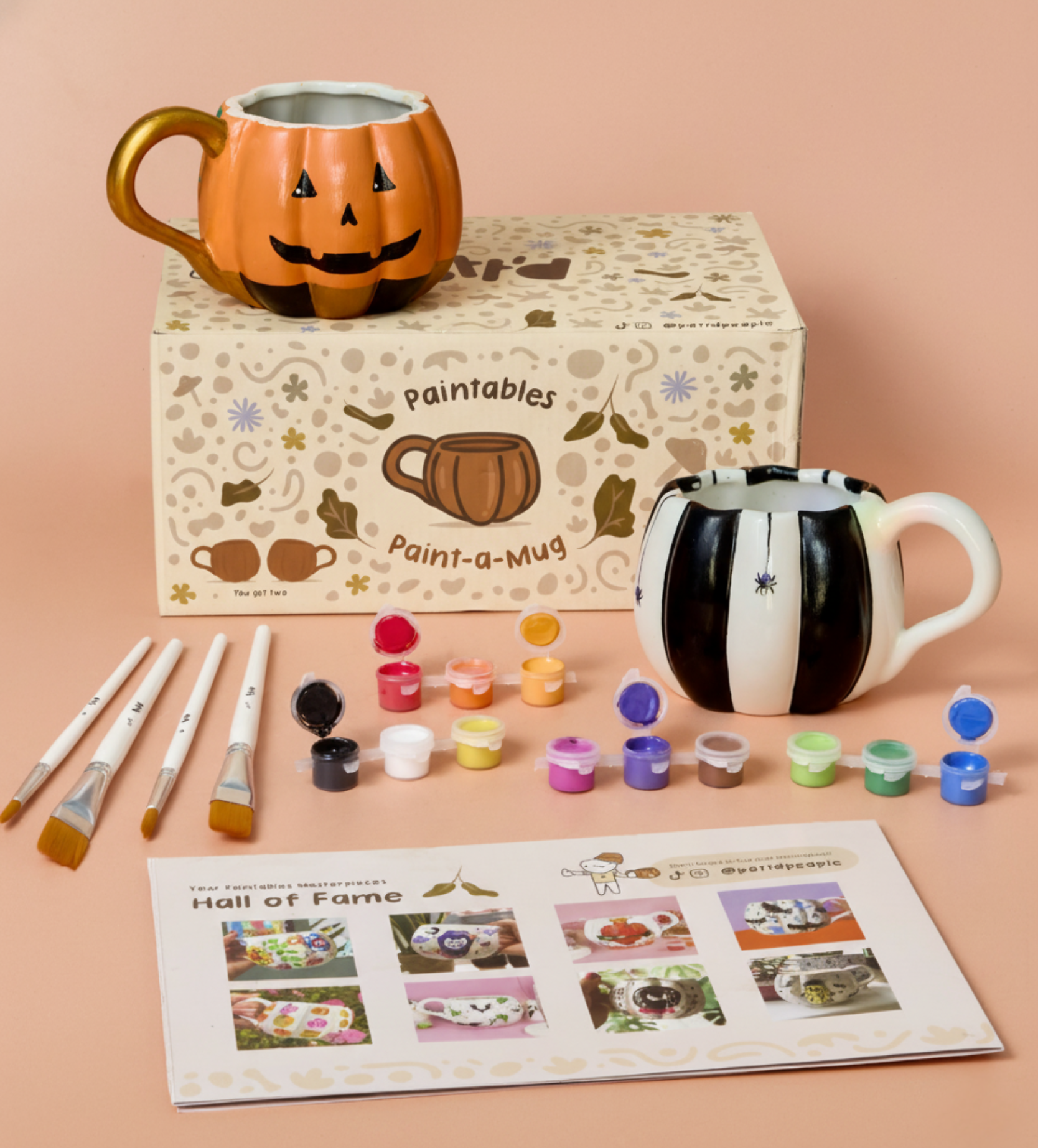 Pott'd Painting Kits Pumpkin Paint-a-Mug tazza zucca halloween x2