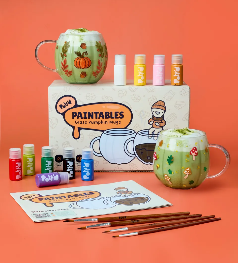 Pott'd Painting Kits Tazze Zucca x2 ceramica autunno