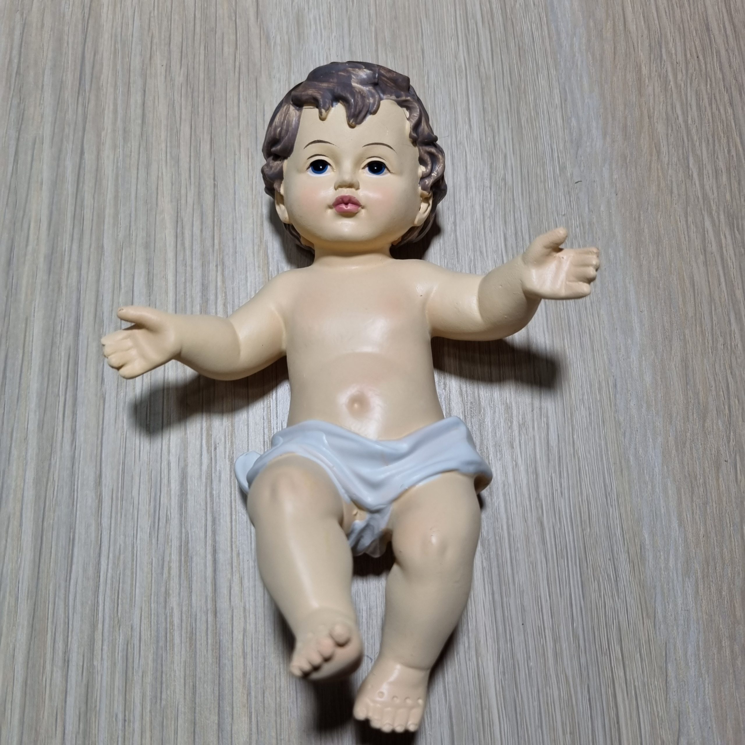 Ditta Montanini Natività Bimbo Gesù statuina resina 15 cm