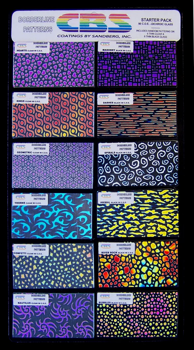 CBS Dichroic Borderline Starter Pack vetro dicroico 90 COE 12 pezzi