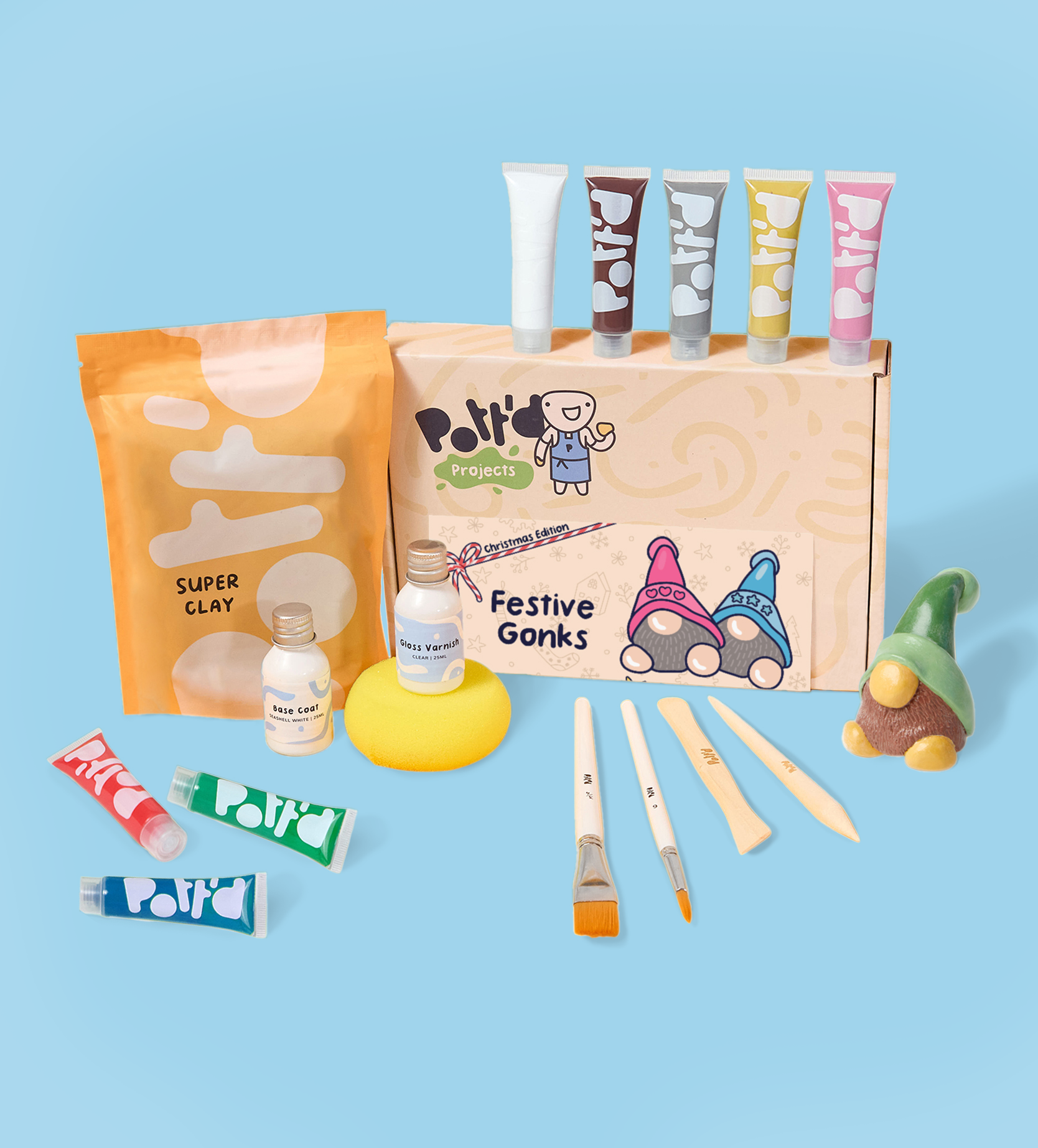 Pott'd Projects Gonks kit fai da te gnomi natalizi