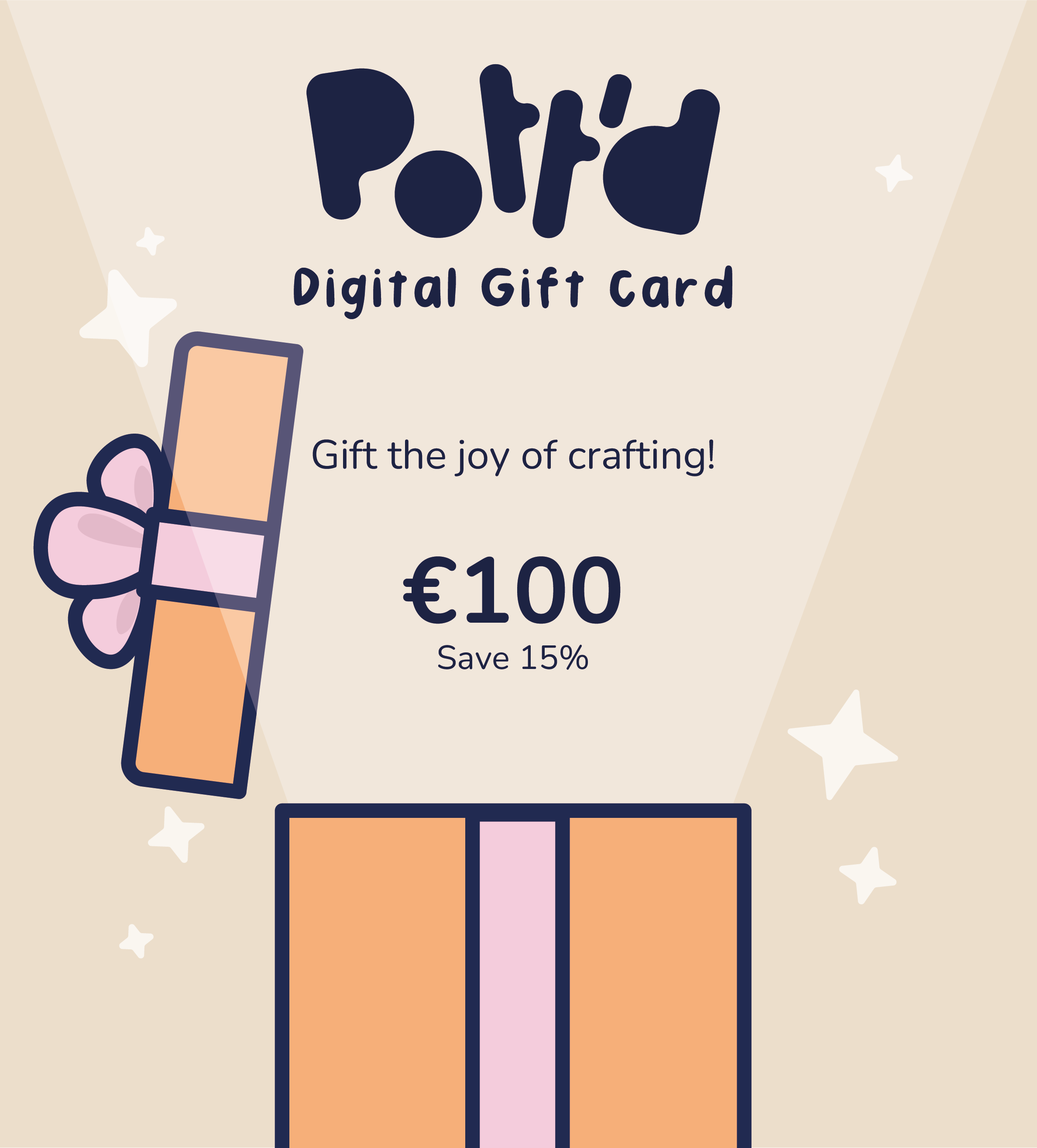 Pott'd Gift Cards digital gift card 50 euro ceramica