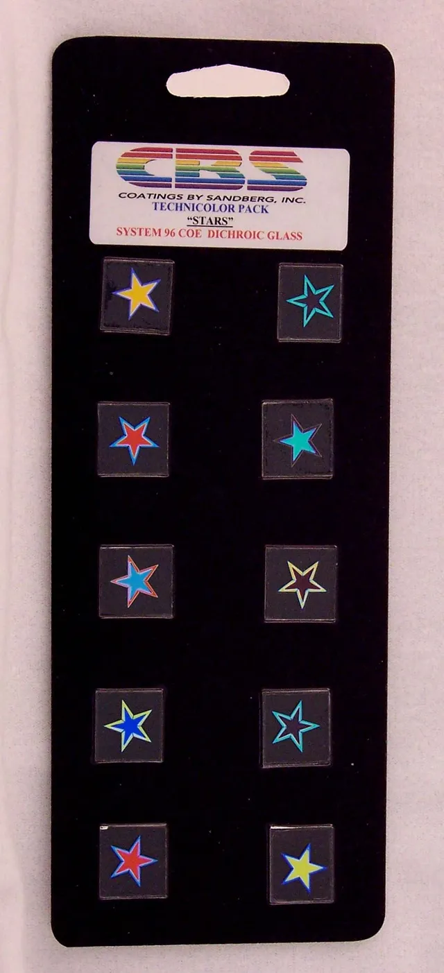 Cbs Dichroic Technicolor Stars Medium stelle vetro 10 pezzi