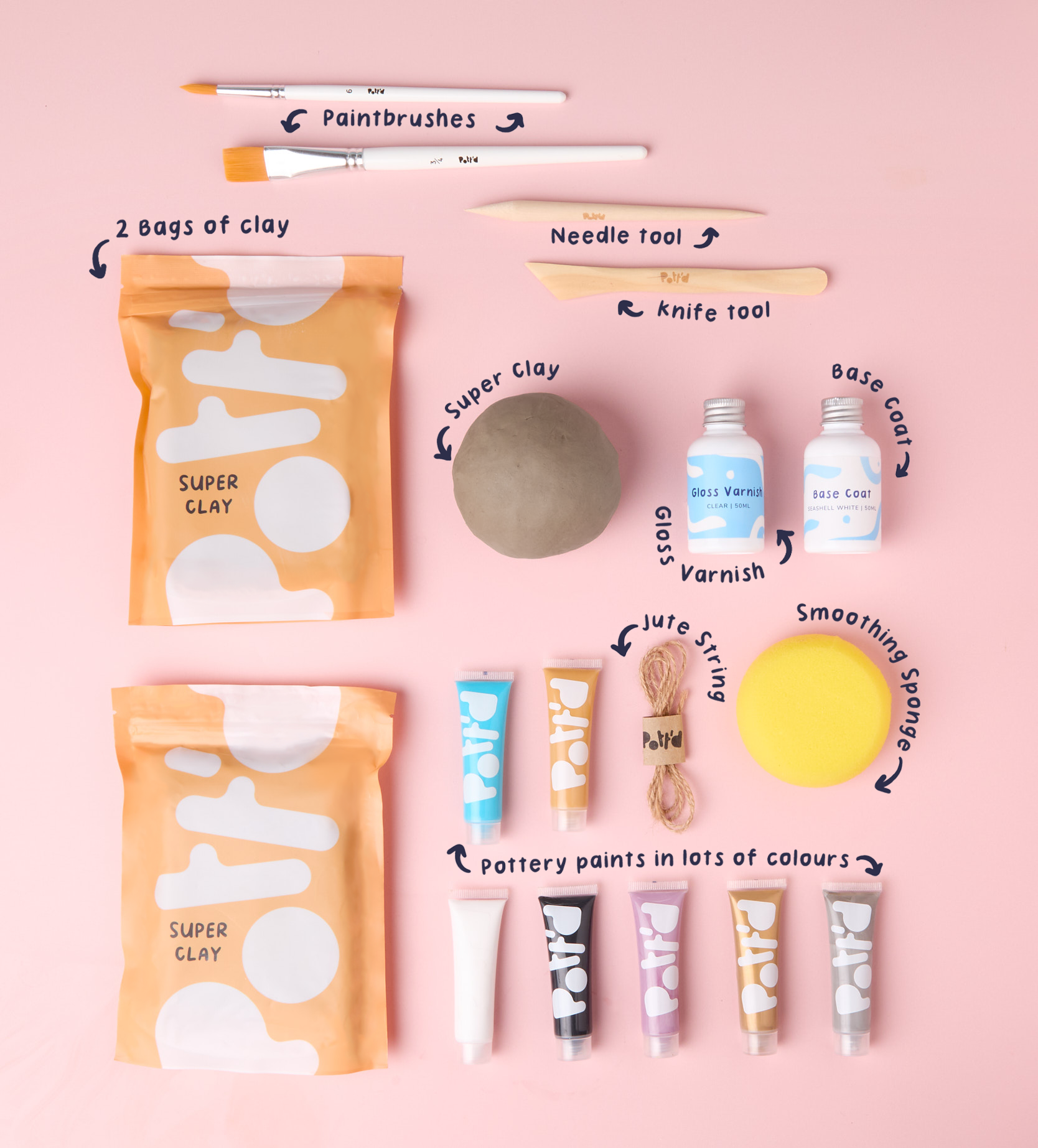 Pott'd Projects Baby Clay Moments kit argilla impronta neonato