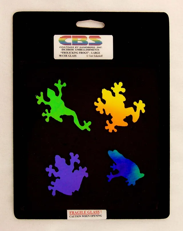 Cbs Dichroic Frolicking Frogs Large decoro vetro 4 pz
