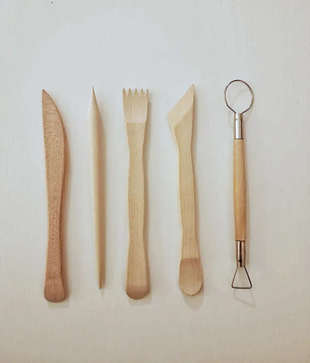 Cerama Set stecche e miretta strumenti ceramica 5 pezzi