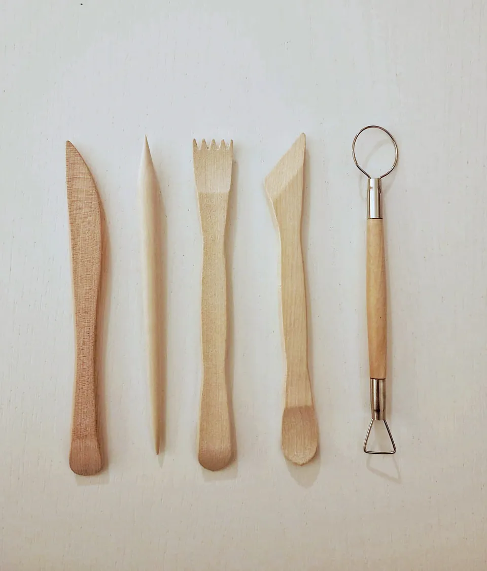 Cerama Set stecche e miretta strumenti ceramica 5 pezzi