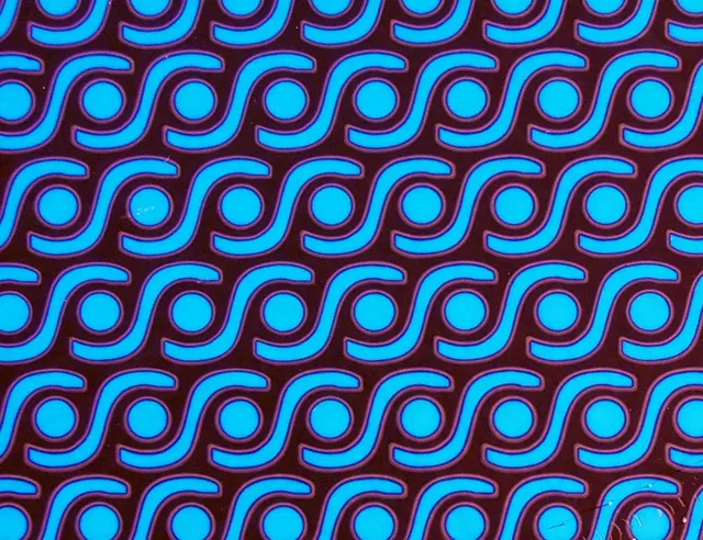 CBS Borderline Rings Yellow Blue vetro dicroico quarto foglio giallo blu