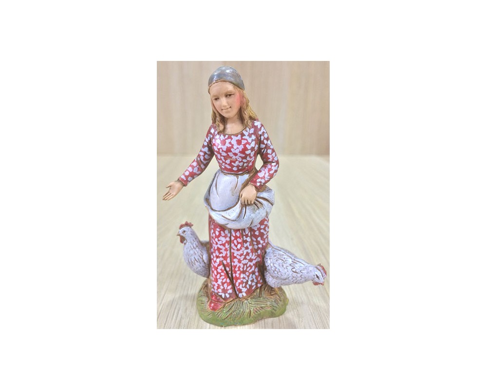 Ditta Montanini Landi 1014 Donna con polli pastore 10 cm
