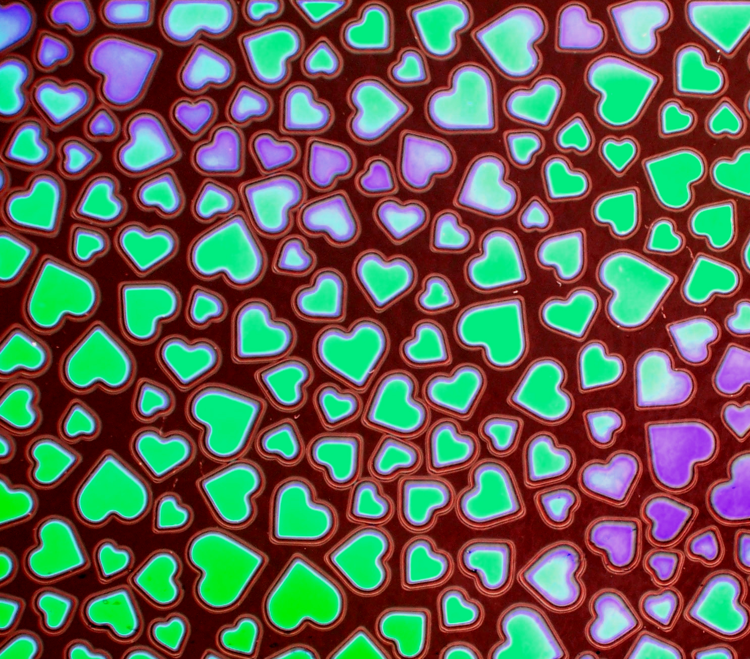 CBS Dichroic Borderline Hearts vetro Emerald Aurora
